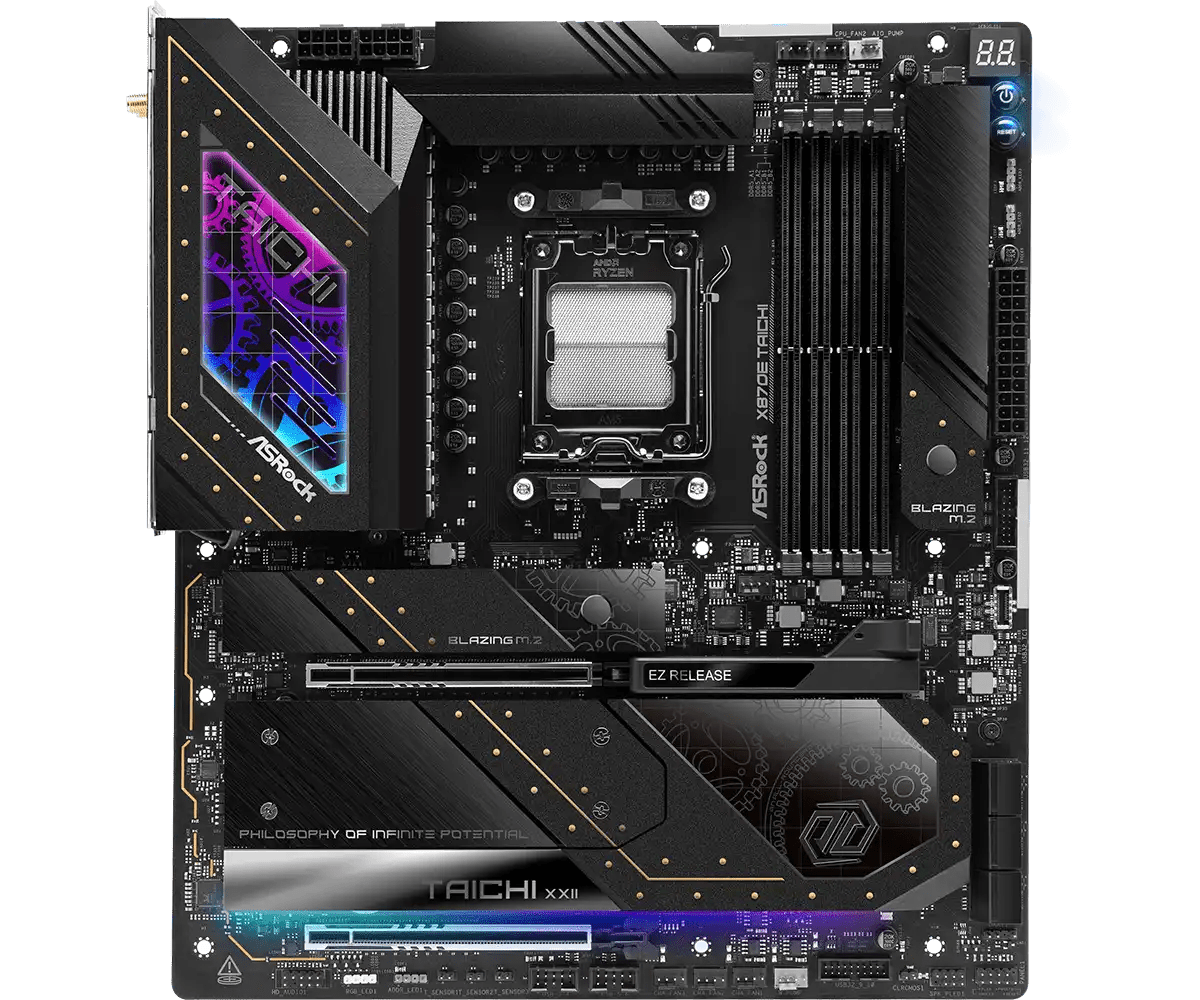 ASRock X870E Taichi AMD AM5 Socket Gaming Motherboard - Vektra Computers LLC ASRock X870E Taichi AMD AM5 Socket Gaming Motherboard - Vektra Computers LLC